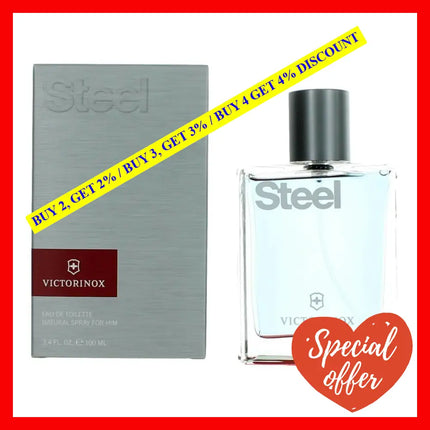 Swiss Army Steel By 3.4 Oz Eau De Toilette Spray For Men