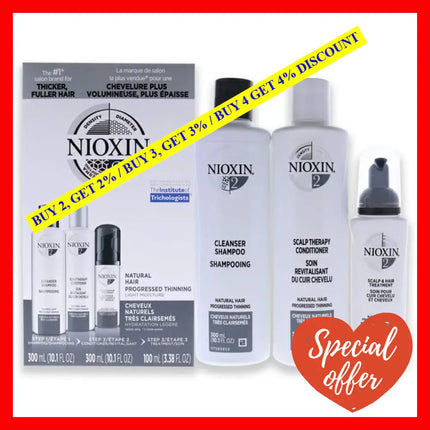 System 2 Kit By Nioxin For Unisex - 3 Pc 10.1Oz Cleanser Shampoo 10.1 Oz Scalp Therapy Conditioner