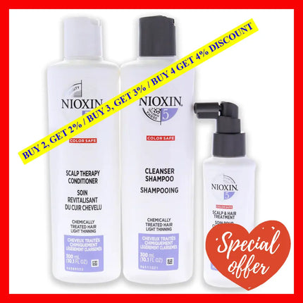 System 5 Kit By Nioxin For Unisex - 3 Pc 10.1Oz Cleanser Shampoo Scalp Therapy Conditioner 3.38Oz