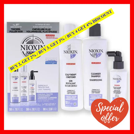 System 5 Kit By Nioxin For Unisex - 3 Pc 10.1Oz Cleanser Shampoo Scalp Therapy Conditioner 3.38Oz