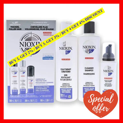 System 6 Kit By Nioxin For Unisex - 3 Pc 1 0.1Oz Shampoo 10.1Oz Conditioner 3.38Oz Treatment