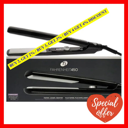 T3 Fahrenheit 450 - 53501 Black By For Unisex 1 Inch Flat Iron