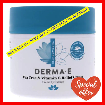 Tea Tree And Vitamin E Relief Cream By Derma-E For Unisex - 4 Oz