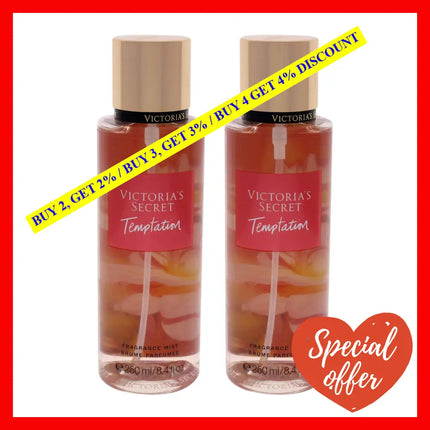 Temptation By Victorias Secret For Women - 8.4 Oz Fragrance Mist Pack Of 2