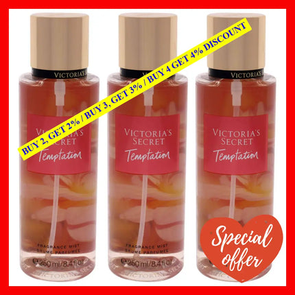 Temptation By Victorias Secret For Women - 8.4 Oz Fragrance Mist Pack Of 3