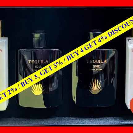 Tequila Parfums Noir Pour Homme For Men 4 Piece Hardbox Set (3.4 Ounce Eau De Parfum + 3.4 After