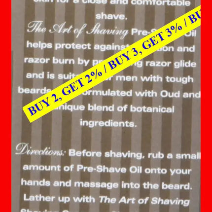 The Art Of Shaving Pre Shave Beard Oil For Men Protects Against Irritation And Razor Burn