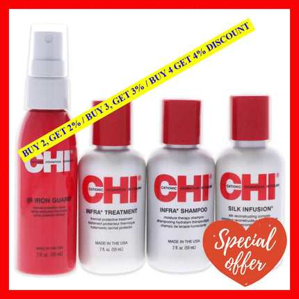 The Essentials Kit By Chi For Unisex - 4 Pc 2Oz Infra Shampoo 44 Iron Guard Thermal Protection