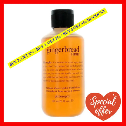 The Gingerbead Man By Philosophy 6 Oz Shampoo Shower Gel & Bubble Bath For Unisex