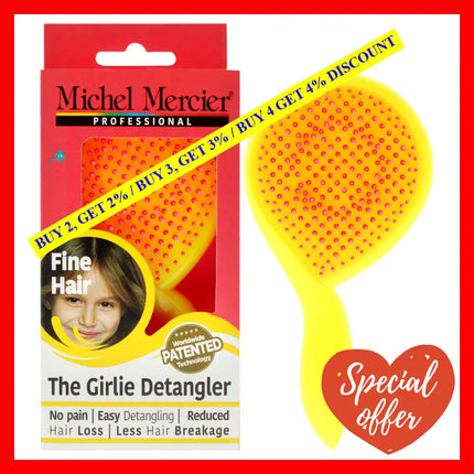 The Girlie Detangler Brush Fine Hair - Pink-Yellow By Michel Mercier For Women 1 Pc