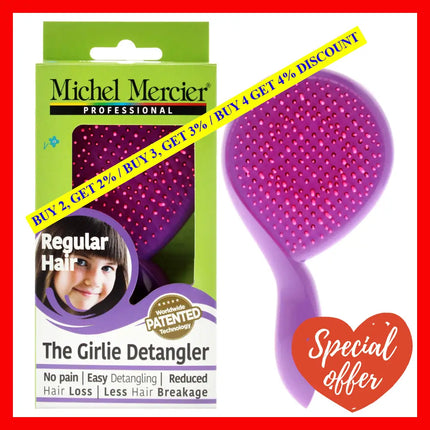 The Girlie Detangler Brush Regular Hair - Pink-Purple By Michel Mercier For Women 1 Pc