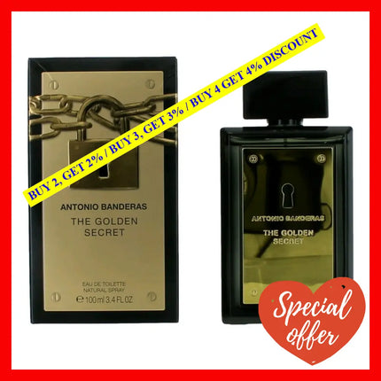 The Golden Secret By Antonio Banderas 3.4 Oz Eau De Toilette Spray For Men