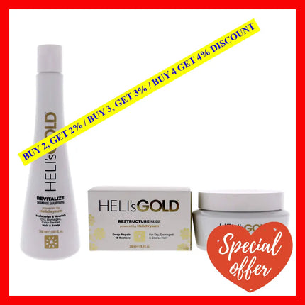 The Revival Series Kit By Helis Gold For Unisex - 2 Pc 10.1Oz Revitalize Shampoo 8.4Oz Restructure