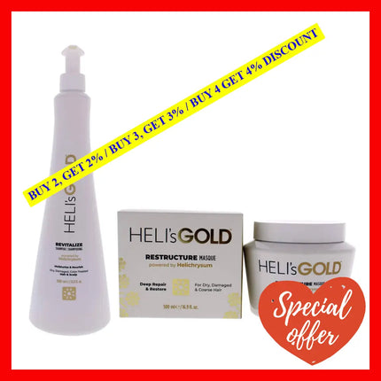 The Revival Series Kit By Helis Gold For Unisex - 2 Pc 33.8Oz Revitalize Shampoo 16.9Oz Restructure