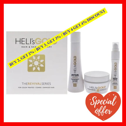 The Revival Series Travel Kit By Helis Gold For Unisex - 3 Pc 3.3Oz Revitalize Shampoo Restructure