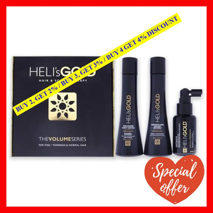 The Volume Series Travel Kit By Helis Gold For Unisex - 3 Pc 3.3Oz Weightless Conditioner Volumize