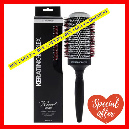 Thermal Round Brush By Keratin Complex For Unisex - 3.5 Inch Hair