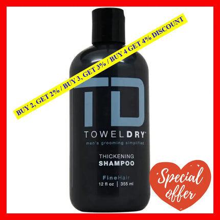 Thickening Shampoo By Towel Dry For Men - 12 Oz