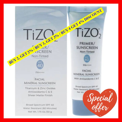 Tizo2 Facial Primer Non-Tinted Spf 40 By Tizo For Unisex - 1.75 Oz Sunscreen