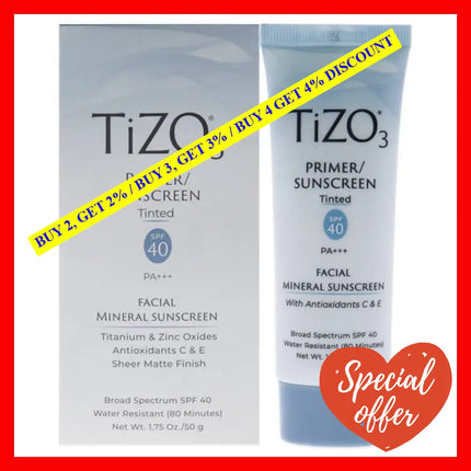 Tizo3 Facial Primer Tinted Spf 40 By Tizo For Unisex - 1.75 Oz Sunscreen