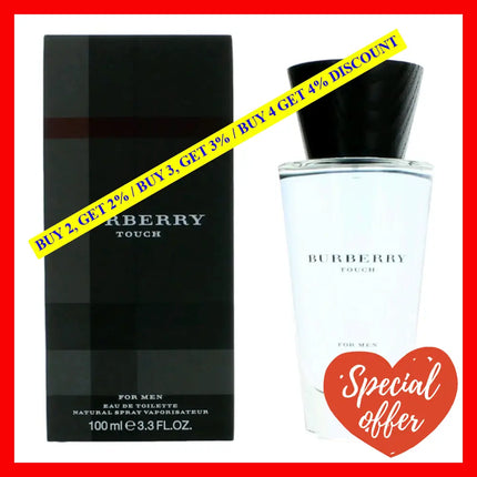 Touch By Burberry 3.3 Oz Eau De Toilette Spray For Men