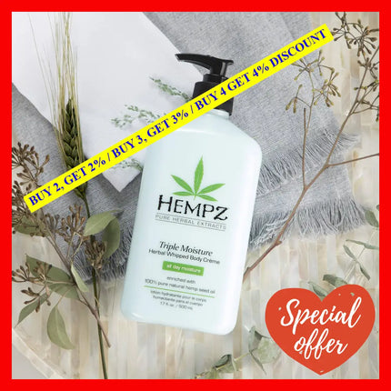 Triple Moisture Herbal Whipped Body Creme By Hempz For Unisex - 17 Oz Cream