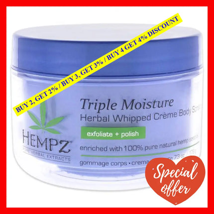 Triple Moisture Herbal Whipped Creme Body Scrub By Hempz For Unisex - 7.3 Oz