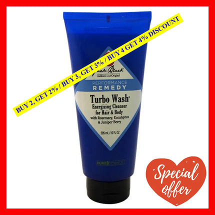 Turbo Wash Energizing Cleanser For Hair And Body By Jack Black For Men - 10 Oz