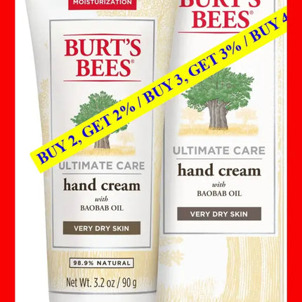 Ultimate Care Hand Cream By Burts Bees For Unisex - 3.2 Oz