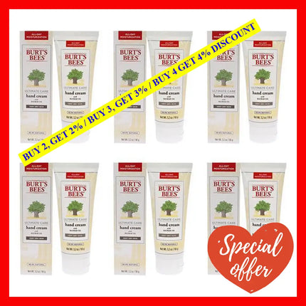 Ultimate Care Hand Cream By Burts Bees For Unisex - 3.2 Oz Pack Of 6