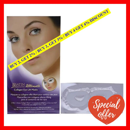 Ultimate Collagen Eye Lift Mask By Satin Smooth For Women - 3 Pc