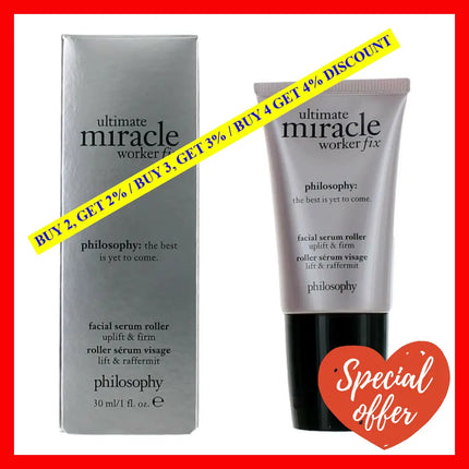 Ultimate Miracle Worker Fix By Philosophy 1 Oz Facial Serum Roller For Unisex