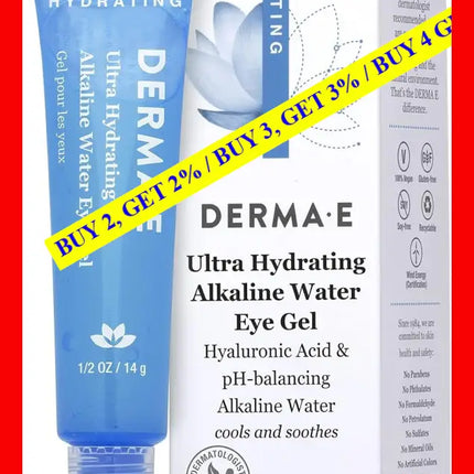 Ultra Hydrating Alkaline Water Eye Gel By Derma-E For Unisex - 0.5 Oz