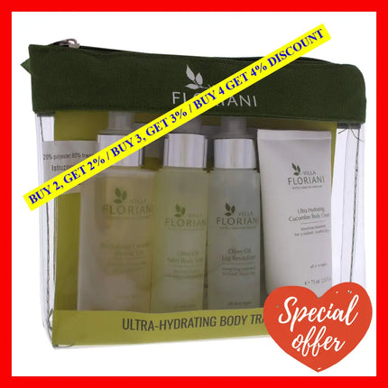 Ultra-Hydrating Body Travel Kit By Villa Floriani For Unisex - 5 Pc 3.4Oz Revitalizing Cucumber