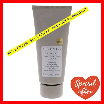 Ultra Light Curl Defining Cream By Kristin Ess For Unisex - 6.7 Oz