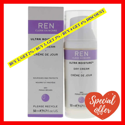 Ultra Moisture Day Cream By Ren For Unisex - 1.7 Oz