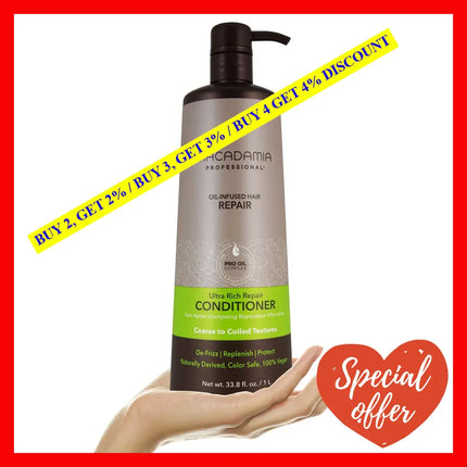 Ultra Rich Repair Conditioner By Macadamia Oil For Unisex - 33.8 Oz