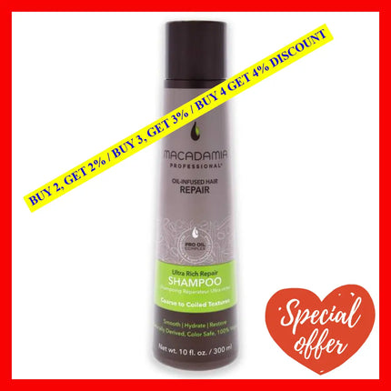 Ultra Rich Repair Shampoo By Macadamia Oil For Unisex - 10 Oz