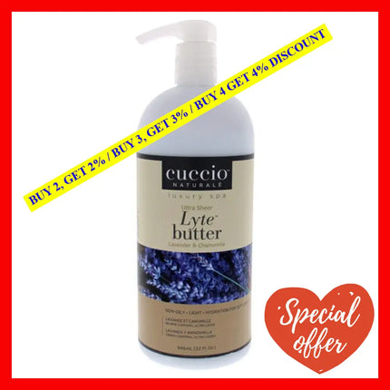 Ultra Sheer Lyte Butter - Lavender And Chamomile By Cuccio Naturale For Unisex 32 Oz Body