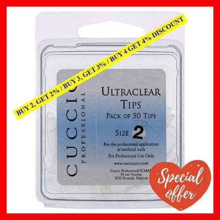 Ultraclear Tips - 2 By Cuccio Pro For Women 50 Pc Acrylic Nails