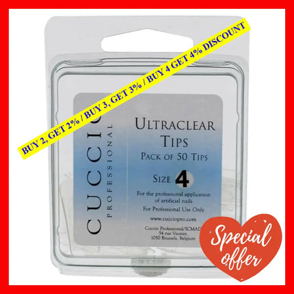 Ultraclear Tips - 4 By Cuccio Pro For Women 50 Pc Acrylic Nails