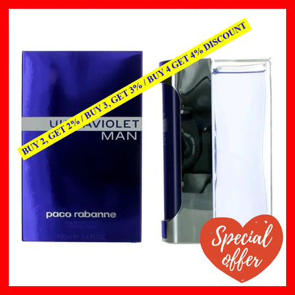 Ultraviolet Man By Paco Rabanne 3.4 Oz Eau De Toilette Spray For Men