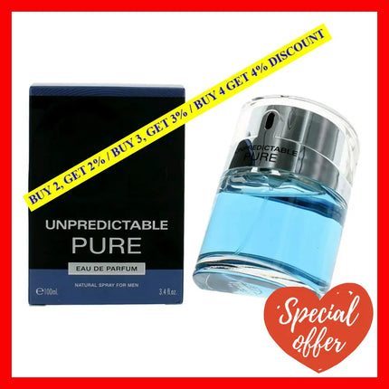 Unpredictable Pure By Glenn Perri 3.4 Oz Eau De Parfum Spray For Men