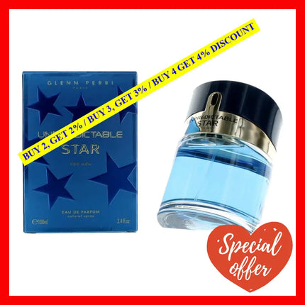 Unpredictable Star By Glenn Perri 3.4 Oz Eau De Toilette Spray For Men