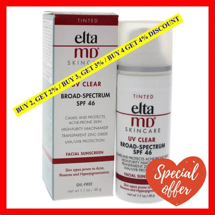 Uv Clear Facial Sunscreen Spf 46 - Tinted By Eltamd For Unisex 1.7 Oz