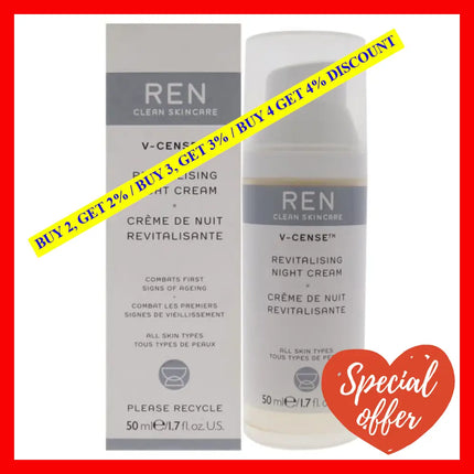 V-Cense Revitalising Night Cream By Ren For Unisex - 1.7 Oz