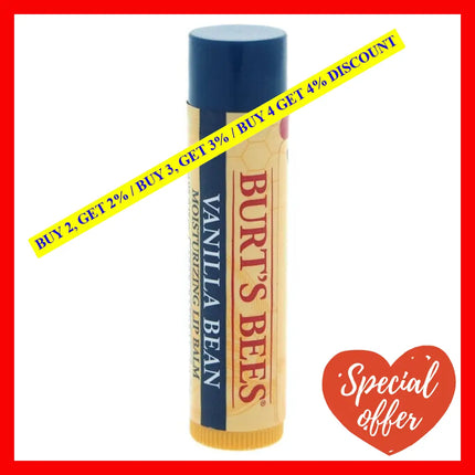 Vanilla Bean Moisturizing Lip Balm By Burts Bees For Unisex - 0.15 Oz