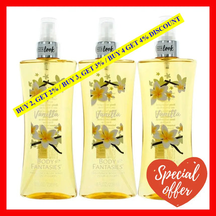 Vanilla By Body Fantasies 3 Pack 8 Oz Fragrance Spray For Women