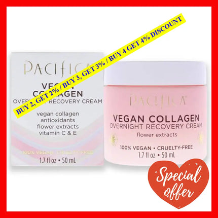 Vegan Collagen Overnight Recovery Cream By Pacifica For Unisex - 1.7 Oz