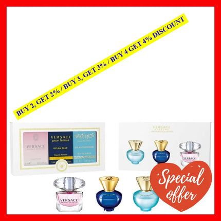 Versace 3 Pcs Mini Set For Women (Individual Box): Dylan Turquoise 5 Ml Eau De Toilette + Blue